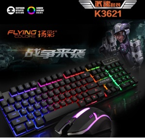 Bộ bàn phím giả cơ và chuột chuyên game Flying Colors K3621