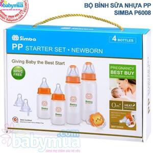 Bộ bình sữa nhựa PP Simba P6008