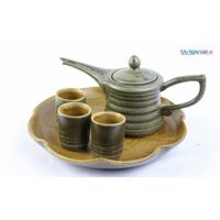 Bộ bình trà tam nhọn khay gốm MNV-TS053