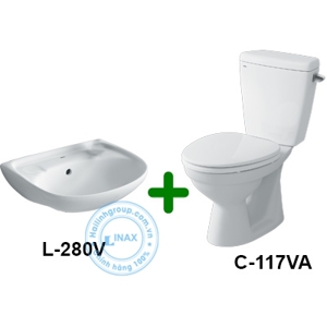 Bộ bồn cầu + Chậu rửa Inax C-117VA+L-280V