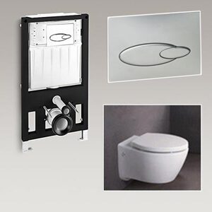 Bộ bồn cầu két âm tường Kohler K-19720T-0 + K-6287T-NA + K-6288T-CP