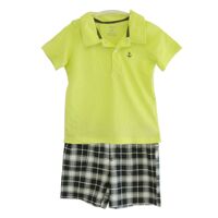 Bộ Carter quần kẻ xanh bé trai Chibi BDT-76-2