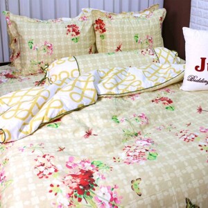 Bộ chăn ga gối 5 món cotton Hàn Julia 257BG18