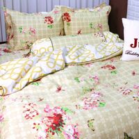 Bộ chăn ga gối 5 món cotton Hàn Julia 257BG16
