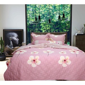 Bộ chăn ga gối 5 món cotton satin Hàn Julia 404BG18