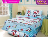 Bộ chăn ga gối chun Doraemon C15 011