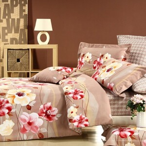 Bộ Chăn Ga Gối Cotton Satin Hàn Quốc Julia 491BM18 1m8 x 2m