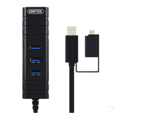 Bộ chia cổng USB 3.0 4 port hỗ trợ OTG micro USB Unitek Y-3056A