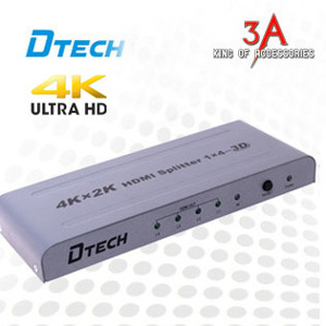 Bộ chia HDMI 1 ra 4 hỗ trợ 4K*2K chính hãng DTECH DT-7144