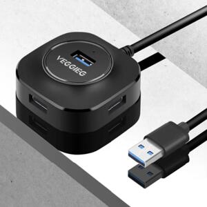 Bộ chia HUB USB 2.0 4 cổng có hỗ trợ nguồn ngoài Veggieg V-U2405