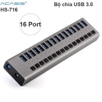 Bộ chia USB 3.0 ACASIS HS-716M, 16 cổng có cấp nguồn ngoài