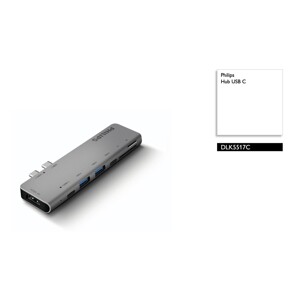 Bộ chuyển 2 Type-C to 2 USB 3.0+SD+TF+Type-C +Type-C PD 3.0 Philips DLK5517C/94