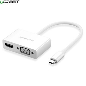 Bộ chuyển đổi có PD Power chuyển Type C ra HDMI+VGA Ugreen 50508