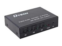 Bộ chuyển đổi quang sang RCA Audio optical switch 3x1 Dtech DT-6526