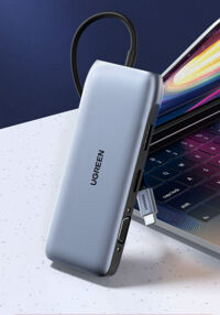 Bộ chuyển Type C to HDMI + VGA + DP + USB 3.0 + Card Reader + Type C Ugreen 70301