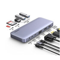 Bộ chuyển Type C to HDMI + VGA + DP + USB 3.0 + Card Reader + Type C Ugreen 70305