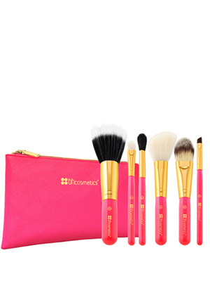 Bộ cọ 6 cây BH Cosmetics Neon Pink Brush Set with Cosmetic Bag