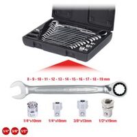 Bộ cờ lê bánh cóc đảo chiều 12 chi tiết 8-19mm Kstools 503.4666