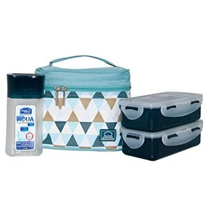 Bộ cơm hộp Lock&Lock Lunch Box Set Triangle pattern Bag HPL758S3AB