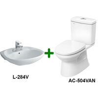 Bộ combo bồn cầu Inax AC-504VAN+L-284V chậu lavabo