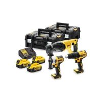 Bộ combo máy khoan bê tông, máy khoan, bắt vít pin 20V Dewalt DCK372M3T