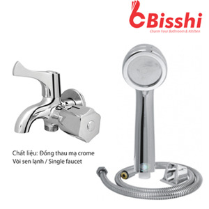 Bộ củ sen vòi tắm tay sen tăng áp nano BISSHI BS802