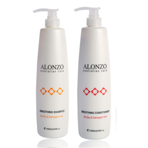 Bộ dầu gội xả Alonzo Smoothing - 1000ml, cho tóc khô hư tổn