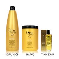 Bộ dầu gội xả hấp tinh dầu dưỡng tóc Fanola Oro Therapy 24k