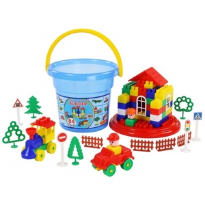 Bộ đồ chơi lắp ghép xây dựng kèm xô Maxi Polesie Toys - 84 chi tiết