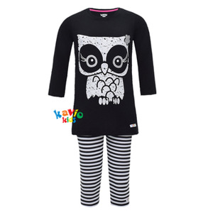 Bộ Đồ Dài Bé Gái Kavio Kids In Hình Cú Mèo GS69-N2