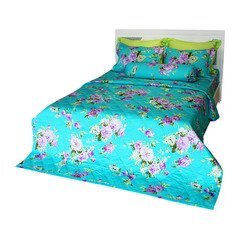 Bộ drap cotton thêu phủ chần gòn Jamion KM04 160 x 200 x 27 cm