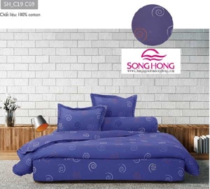 Bộ ga gối Sông Hồng Cotton C19C69