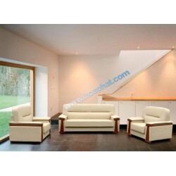 Bộ ghế Sofa phòng khách cao cấp  bọc PVC đen SF34-3