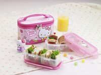 Bộ hộp nhựa đựng cơm Check Hello Kitty -LKT731LP