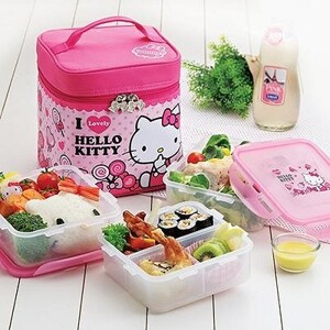 Bộ Hộp Nhựa Đựng Cơm Hello Kitty Lock&Lock - LKT741 - 870Ml