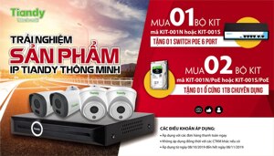 Bộ KIT 4 camera IP 2 MP Tiandy KIT-001N/PoE