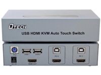 Bộ KVM Switch HDMI 2 ra 1 1080P 3D Dtech DT-8121