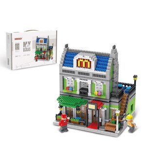 Bộ lắp ráp kiến tạo nhà hàng lele brother architech nanoblock 6703