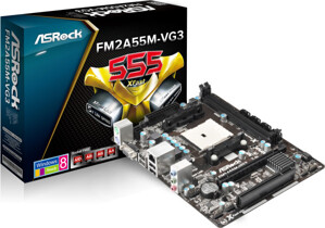 Bo mạch chủ (Mainboard) Asrock AMD FM2A55M VG3 - Socket FM1, AMD A55 FCH, 2 x DIMM, Max 32GB, DDR3