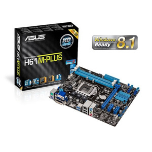 Bo mạch chủ (Mainboard) Asus H61M Plus - Socket 1155, Intel H61, 2 x DIMM, Max 16GB, DDR3