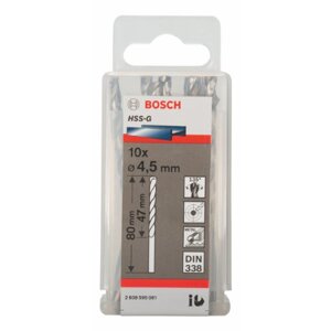 Bộ mũi khoan sắt HSS-G Bocsh 2608595061 - 10 mũi, 4.5mm