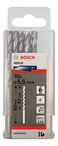 Bộ mũi khoan sắt HSS-G Bocsh 2608595064 - 10 mũi, 5.5mm