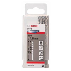 Bộ mũi khoan sắt HSS-G Bocsh 2608595334 - 10 mũi, 4.8mm