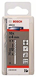 Bộ mũi khoan sắt HSS-G Bocsh 2608595059 - 10 mũi, 4mm