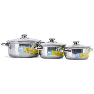 Bộ nồi 3 cái, 3 đáy nắp kính Mommycook MM06ICG