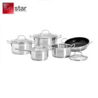 Bộ nồi, chảo 5 đáy Inox 304 Fivestar Plus FPB55D001