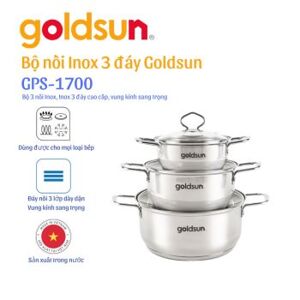 Bộ nồi inox 3 chiếc 3 đáy Goldsun GPS1700