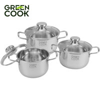 Bộ nồi Inox 3 đáy cao cấp Green Cook GCS06-T1