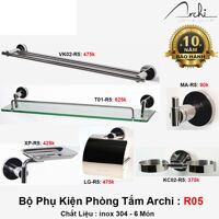 Bộ phụ kiện phòng tắm inox ARCHI R05