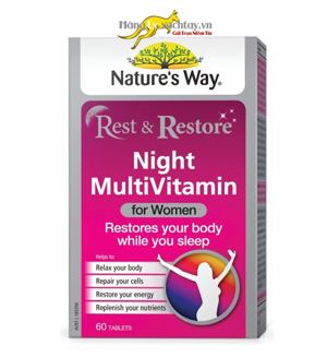 Bổ sung Vitamin phục hồi ban đêm Nature's Way Rest & Restore Night MultiVitamin For Women 60 viên